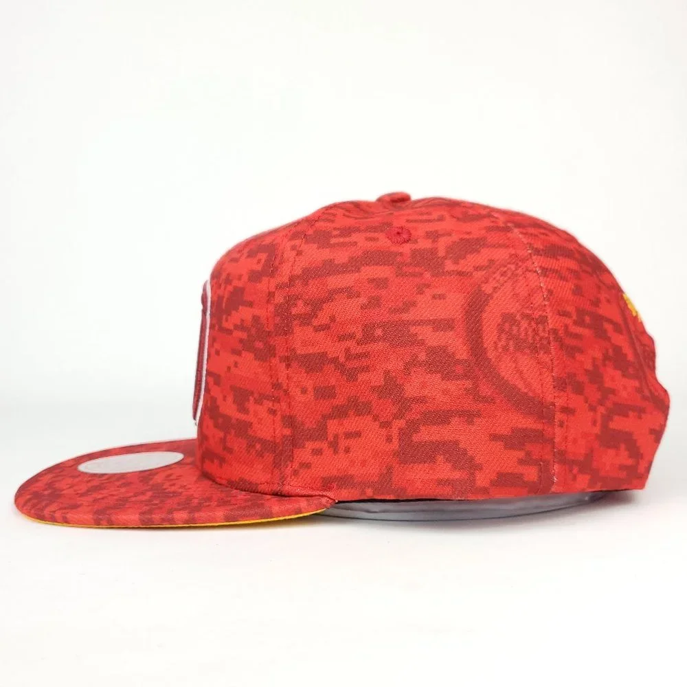 Houston‎ Rockets  Mitchell & Ness NBA Snapback Hat 3D Logo Red Digi Camo Cap NWT